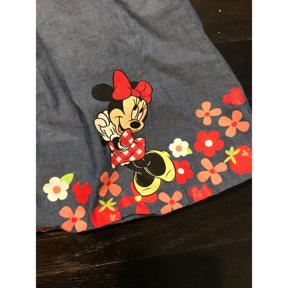 Disney Baby Toddler Girls Minnie Mouse Short Sleeve Denim Shirt 24m 2T Toddler - Picture 2 of 4